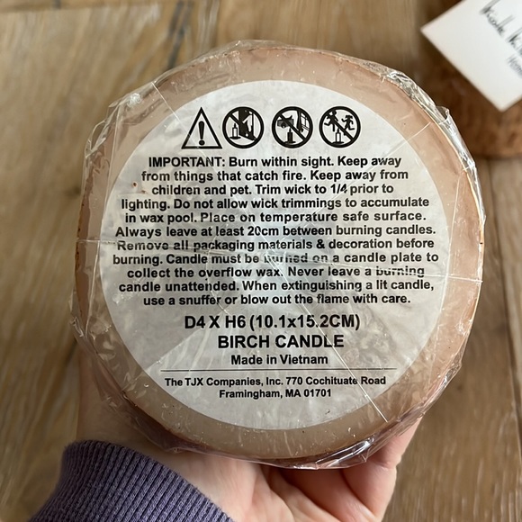 2 birchwood wrapped 4x6 candles - Picture 3 of 3